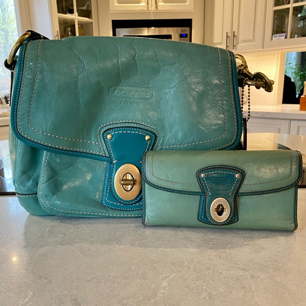 Coach summer bag and matching wallet